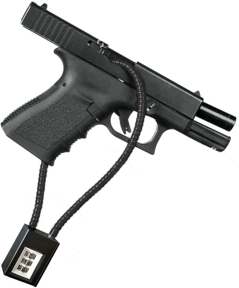Avtryckarlås (kedja) 3-siffrigt kombinationsvapenkabellås, för förvaring av gevär, pistoler eller hagelgevär (1)
